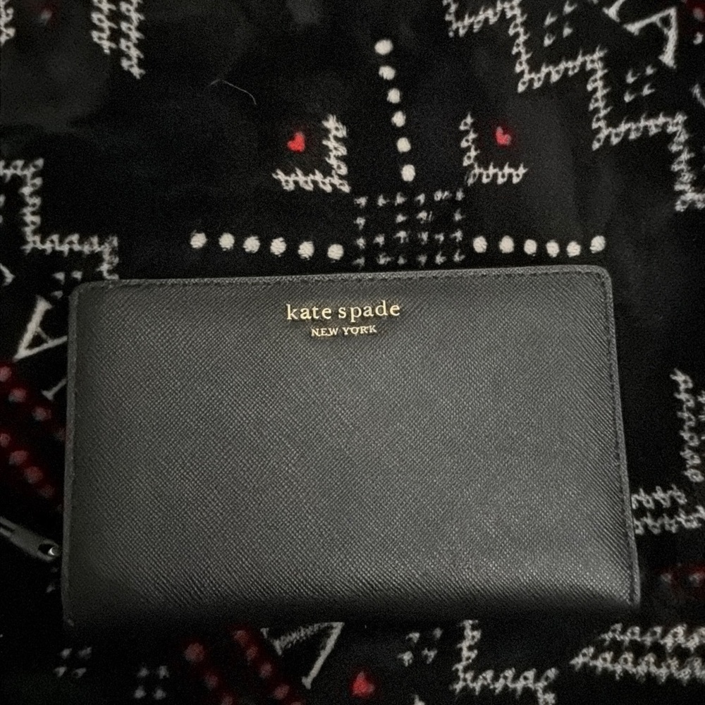 Kate Spade Black with Gold decal Wallet